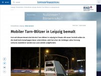 Bild zum Artikel: Mobiler Tarn-Blitzer in Leipzig bemalt