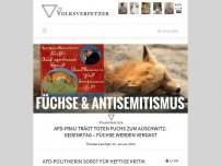 Bild zum Artikel: AfD-Frau trägt toten Fuchs zum Auschwitz-Gedenktag – Füchse werden vergast