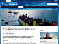 Bild zum Artikel: Protest gegen 'schwimmende Barrieren' für Migranten