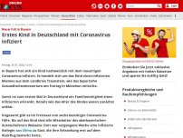 Bild zum Artikel: Neuer Fall in Bayern - Erstes Kind in Deutschland mit Coronavirus infiziert