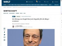 Bild zum Artikel: Die Ehrung von Draghi lässt jede Empathie für die Bürger vermissen