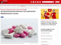 Bild zum Artikel: Ibuprofen und Blutdrucksenker Candesartan betroffen - Arzneimittelunternehmen ruft zahlreiche Medikamente zurück