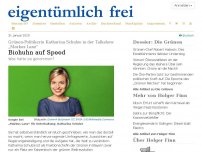 Bild zum Artikel: Grünen-Politikerin Katharina Schulze in der Talkshow „Markus Lanz“: Biohuhn auf Speed