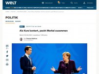 Bild zum Artikel: Als Kurz kontert, packt Merkel geräuschvoll zusammen