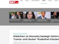 Bild zum Artikel: Mädchen (4 Monate) besiegt Gehirn-Tumor und läutet 'Krebsfrei-Glocke'