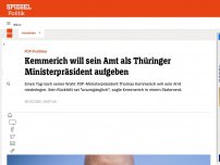 Bild zum Artikel: Kemmerich tritt als Thüringer Ministerpräsident zurück