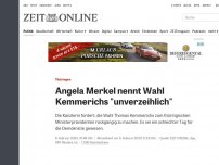 Bild zum Artikel: Thüringen: Angela Merkel nennt Wahl Kemmerichs 'unverzeihlich'
