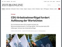 Bild zum Artikel: Thüringen: CDU-Arbeitnehmerflügel fordert Auflösung der Werteunion