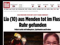 Bild zum Artikel: Das Mädchen war seit acht Tagen vermisst - Lia (10) aus Menden tot in Ruhr gefunden