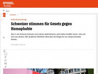 Bild zum Artikel: Schweiz: Mehrheit stimmt für Gesetz gegen Homophobie