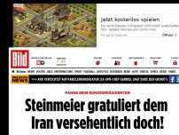 Bild zum Artikel: Panne beim Bundespräsidenten - Steinmeier gratuliert dem Iran versehentlich doch!