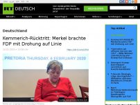 Bild zum Artikel: Kemmerich-Rücktritt: Merkel brachte FDP mit Drohung auf Linie