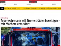 Bild zum Artikel: Feuerwehrmann will Sturmschäden beseitigen – mit Machete attackiert