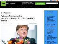Bild zum Artikel: 'Wegen Nötigung des Ministerpräsidenten' – AfD verklagt Merkel