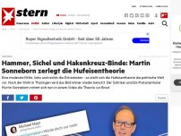 Bild zum Artikel: Satiriker: Hammer, Sichel und Hakenkreuz-Binde: Martin Sonneborn zerlegt die Hufeisentheorie