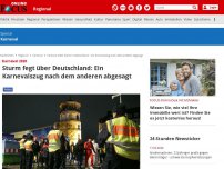Bild zum Artikel: Karneval 2020 - Sturm fegt über Deutschland: Ein Karnevalszug nach dem anderen abgesagt