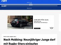 Bild zum Artikel: Nach Mobbing: Kleiner Junge darf mit Rugby-Stars einlaufen