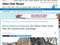 Bild zum Artikel: Kölner Rosenmontagszug: Zoch startet mit weinendem Dom wegen rassistischer Anschläge