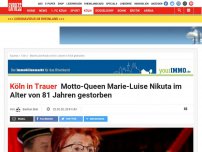 Bild zum Artikel: Köln in Trauer: Motto-Queen Marie-Luise Nikuta im Alter von 81 Jahren gestorben