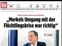Bild zum Artikel: Armin Laschet im BILD-Live-Interview - „Merkel hat in Flüchtlingskrise alles richtig gemacht“
