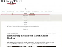 Bild zum Artikel: Hindenburg nicht mehr Ehrenbürger Berlins