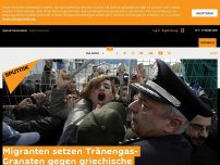 Bild zum Artikel: Migranten setzen Tränengas-Granaten gegen griechische Polizisten ein