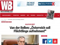 Bild zum Artikel: Van der Bellen: „Österreich soll Flüchtlinge aufnehmen!“