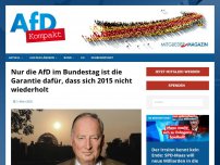 Bild zum Artikel: Nur die AfD im Bundestag ist die Garantie dafür, dass sich 2015 nicht wiederholt