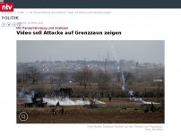 Bild zum Artikel: Mit Panzerfahrzeug und Stahlseil: Video soll Attacke auf Grenzzaun zeigen