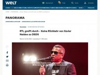 Bild zum Artikel: RTL wirft Xavier Naidoo laut Sprecher aus „DSDS“-Jury