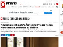 Bild zum Artikel: Soziale Netzwerke: 'Ich kann nicht mehr': Ärzte und Pfleger flehen Menschen an, zu Hause zu bleiben