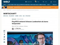 Bild zum Artikel: Flug IR721 enttarnt Scheuers Landeverbot als leeres Versprechen