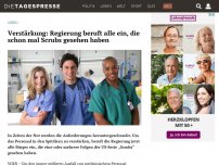 Bild zum Artikel: Verstärkung: Regierung beruft alle ein, die schon mal Scrubs gesehen haben