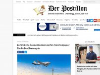 Bild zum Artikel: Berlin: Erste Rosinenbomber werfen Toilettenpapier für die Bevölkerung ab