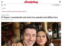 Bild zum Artikel: Corona-Hilfe: FC Bayern: Lewandowski und seine Frau spenden eine Million Euro