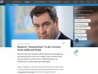 Bild zum Artikel: Bayerns 'Vorpreschen' in der Corona-Krise stößt auf Kritik