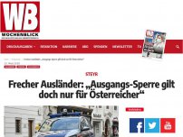 Bild zum Artikel: Frecher Ausländer: „Ausgangs-Sperre gilt doch nur für Österreicher“