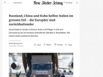 Bild zum Artikel: Alle helfen Italien – ausser die Europäer