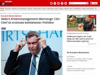 Bild zum Artikel: Kanzlerin Merkel überholt - Söders Krisenmanagement überzeugt: CSU-Chef ist erstmals beliebtester Politiker