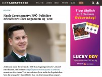Bild zum Artikel: Nach Coronaparty: FPÖ-Politiker erleichtert über negativen IQ-Test