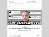 Bild zum Artikel: Greta wohl infiziert: So widerlich hetzen AfD-Fans & wünschen ihr den Tod