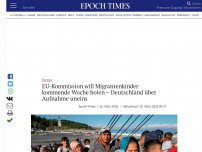 Bild zum Artikel: EU-Kommission will Migrantenkinder kommende Woche holen – Deutschland über Aufnahme uneins