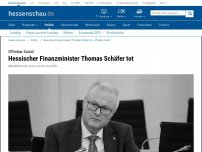 Bild zum Artikel: Hessischer Finanzminister Thomas Schäfer tot - offenbar Suizid