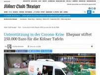 Bild zum Artikel: Unterstützung in der Corona-Krise: Ehepaar stiftet 250.000 Euro für die Kölner Tafeln