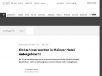 Bild zum Artikel: Obdachlose werden in Mainzer Hotel untergebracht