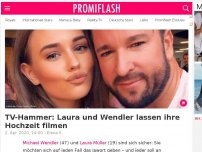 Bild zum Artikel: TV-Hammer: Laura und Wendler lassen ihre Hochzeit filmen