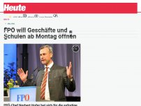 Bild zum Artikel: FPÖ will Geschäfte und Schulen ab Montag öffnen