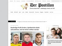 Bild zum Artikel: Bundesliga-Profis fordern, Spielbetrieb wieder aufzunehmen, weil sie immer unfitter werden
