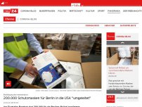 Bild zum Artikel: 400.000 Schutzmasken für Berlin in die USA 'umgeleitet'