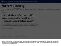 Bild zum Artikel: <span class='a-flag '>Interview</span>Internistin zu Corona: „Wir müssen aus der Panik in die Normalität zurückkehren“